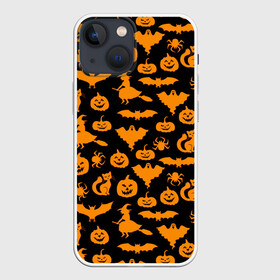 Чехол для iPhone 13 mini с принтом Halloween в городе Новоалтайск,  |  | 31 октября | halloween | halowen | ведьма | день всех святых | джек | костюм | кровь | лого | монстр | надпись | праздник | приведение | призрак | светильник | символ | страшная | тыква | ужасы | хеллоуин | хеллуин