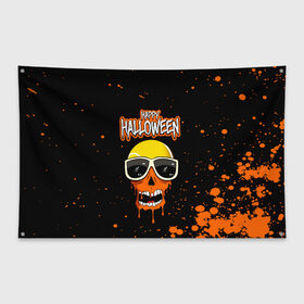 Флаг-баннер с принтом Halloween в городе Новоалтайск, 100% полиэстер | размер 67 х 109 см, плотность ткани — 95 г/м2; по краям флага есть четыре люверса для крепления | 31 октября | halloween | halowen | ведьма | день всех святых | джек | костюм | кровь | лого | монстр | надпись | праздник | приведение | призрак | светильник | символ | страшная | тыква | ужасы | хеллоуин | хеллуин