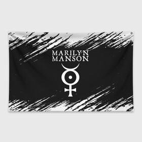 Флаг-баннер с принтом MARILYN MANSON М МЭНСОН в городе Новоалтайск, 100% полиэстер | размер 67 х 109 см, плотность ткани — 95 г/м2; по краям флага есть четыре люверса для крепления | logo | manson | marilyn | music | rock | группа | лого | логотип | логотипы | менсон | мерилин | мерлин | музыка | мэнсон | мэрилин | рок | символ