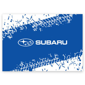 Поздравительная открытка с принтом SUBARU / Субару в городе Новоалтайск, 100% бумага | плотность бумаги 280 г/м2, матовая, на обратной стороне линовка и место для марки
 | Тематика изображения на принте: auto | logo | moto | subaru | symbol | авто | автомобиль | гонки | знак | лого | логотип | логотипы | марка | машина | мото | символ | символы | субару