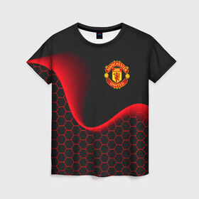 Женская футболка 3D с принтом MANCHESTER UNITED в городе Новоалтайск, 100% полиэфир ( синтетическое хлопкоподобное полотно) | прямой крой, круглый вырез горловины, длина до линии бедер | football | manchester united | англия. | кристал пэлас | манчестер | манчестер сити | манчестер юнайтед | футбол