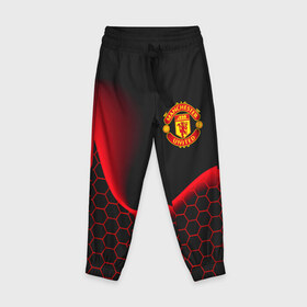 Детские брюки 3D с принтом MANCHESTER UNITED в городе Новоалтайск, 100% полиэстер | манжеты по низу, эластичный пояс регулируется шнурком, по бокам два кармана без застежек, внутренняя часть кармана из мелкой сетки | football | manchester united | англия. | кристал пэлас | манчестер | манчестер сити | манчестер юнайтед | футбол