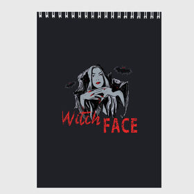 Скетчбук с принтом Witch Face в городе Новоалтайск, 100% бумага
 | 48 листов, плотность листов — 100 г/м2, плотность картонной обложки — 250 г/м2. Листы скреплены сверху удобной пружинной спиралью | halloween | hallowen | halowen | helloween | witch face | ведьма | день всех святых | летучая мышь | лицо ведьмы | халовен | халовин | хеллуин