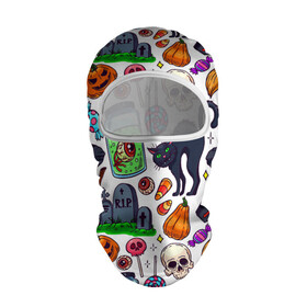 Балаклава 3D с принтом HALLOWEEN в городе Новоалтайск, 100% полиэстер, ткань с особыми свойствами — Activecool | плотность 150–180 г/м2; хорошо тянется, но при этом сохраняет форму. Закрывает шею, вокруг отверстия для глаз кайма. Единый размер | halloween | праздник хэллоуин | страшный | тыква. | ужас | хэллоуин | хэллоуин 2020