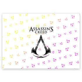 Поздравительная открытка с принтом ASSASSIN’S CREED VALHALLA в городе Новоалтайск, 100% бумага | плотность бумаги 280 г/м2, матовая, на обратной стороне линовка и место для марки
 | creed | game | games | logo | valhalla | ассасин | ассасинс | ассассин | ассассинс | вальгалла | игра | игры | крид | лого | логотип | логотипы | символ | символы