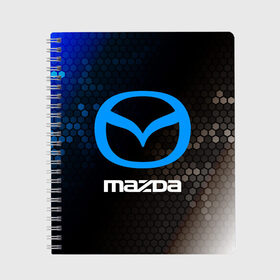 Тетрадь с принтом MAZDA Мазда в городе Новоалтайск, 100% бумага | 48 листов, плотность листов — 60 г/м2, плотность картонной обложки — 250 г/м2. Листы скреплены сбоку удобной пружинной спиралью. Уголки страниц и обложки скругленные. Цвет линий — светло-серый
 | auto | logo | mazda | moto | symbol | авто | автомобиль | гонки | знак | лого | логотип | логотипы | мазда | марка | машина | мото | символ | символы