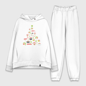 Женский костюм хлопок Oversize с принтом Новогодняя елка из суши в городе Новоалтайск,  |  | christmas | claus | new year | nigiri | santa | stars | sushi | tree | волшебство | дед мороз | дерево | ель | звезда | клаус | настроение | нигири | новогодняя | подарки | рождественская | рождественское | санта | сашими