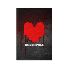 Обложка для паспорта матовая кожа с принтом UNDERTALE в городе Новоалтайск, натуральная матовая кожа | размер 19,3 х 13,7 см; прозрачные пластиковые крепления | sans | undertale | андертале | андертейл | игра | кровь | подземная история | подземная сказка | санс | сердце | ундертале