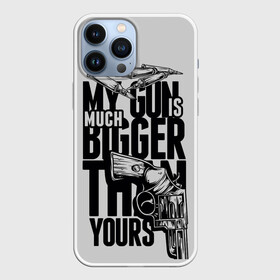Чехол для iPhone 13 Pro Max с принтом Моя пушка больше твоей в городе Новоалтайск,  |  | доминантность | мужские игрушки. | пистолеты | пушки | револьверы