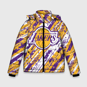 Зимняя куртка для мальчиков 3D с принтом LAKERS ЛЕЙКЕРС в городе Новоалтайск, ткань верха — 100% полиэстер; подклад — 100% полиэстер, утеплитель — 100% полиэстер | длина ниже бедра, удлиненная спинка, воротник стойка и отстегивающийся капюшон. Есть боковые карманы с листочкой на кнопках, утяжки по низу изделия и внутренний карман на молнии. 

Предусмотрены светоотражающий принт на спинке, радужный светоотражающий элемент на пуллере молнии и на резинке для утяжки | 