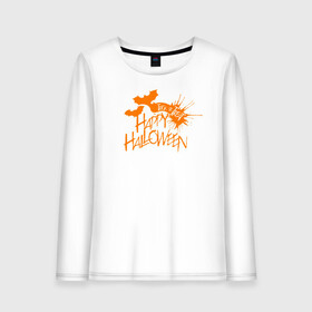 Женский лонгслив хлопок с принтом Halloween в городе Новоалтайск, 100% хлопок |  | 31 октября | halloween | halowen | ведьма | день всех святых | джек | костюм | кровь | лого | монстр | надпись | праздник | приведение | призрак | светильник | символ | страшная | тыква | ужасы | хеллоуин | хеллуин