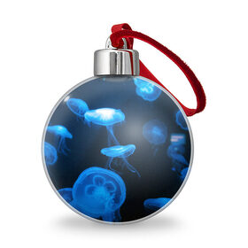 Ёлочный шар с принтом Медуза в городе Новоалтайск, Пластик | Диаметр: 77 мм | Тематика изображения на принте: medusozoa | медуза | медузы | морское животное | ядовитая медуза