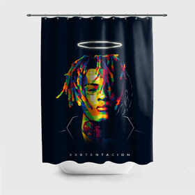 Штора 3D для ванной с принтом XXXTENTACION в городе Новоалтайск, 100% полиэстер | плотность материала — 100 г/м2. Стандартный размер — 146 см х 180 см. По верхнему краю — пластиковые люверсы для креплений. В комплекте 10 пластиковых колец | lil peep | love yourself | numb | rap | travis scott | xxtentacion | xxxbad | xxxtentacion | рэп | тентакион | тентасьон | тэнтакион