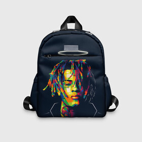 Детский рюкзак 3D с принтом XXXTENTACION в городе Новоалтайск, 100% полиэстер | лямки с регулируемой длиной, сверху петелька, чтобы рюкзак можно было повесить на вешалку. Основное отделение закрывается на молнию, как и внешний карман. Внутри дополнительный карман. По бокам два дополнительных кармашка | lil peep | love yourself | numb | rap | travis scott | xxtentacion | xxxbad | xxxtentacion | рэп | тентакион | тентасьон | тэнтакион