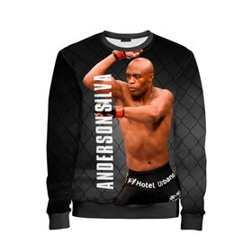 Детский свитшот 3D с принтом Anderson Silva в городе Новоалтайск, 100% полиэстер | свободная посадка, прямой крой, мягкая тканевая резинка на рукавах и понизу свитшота | ahmat | anderson | mma | silva | ufc | андерсон | ахмат | бои без правил | микс файт | мма | силва | сильва
