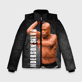 Зимняя куртка для мальчиков 3D с принтом Anderson Silva в городе Новоалтайск, ткань верха — 100% полиэстер; подклад — 100% полиэстер, утеплитель — 100% полиэстер | длина ниже бедра, удлиненная спинка, воротник стойка и отстегивающийся капюшон. Есть боковые карманы с листочкой на кнопках, утяжки по низу изделия и внутренний карман на молнии. 

Предусмотрены светоотражающий принт на спинке, радужный светоотражающий элемент на пуллере молнии и на резинке для утяжки | ahmat | anderson | mma | silva | ufc | андерсон | ахмат | бои без правил | микс файт | мма | силва | сильва