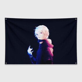 Флаг-баннер с принтом KANEKI KEN в городе Новоалтайск, 100% полиэстер | размер 67 х 109 см, плотность ткани — 95 г/м2; по краям флага есть четыре люверса для крепления | anime | kaneki ken | manga | tokyo ghoul | tokyo ghoul: re | аниме | вайфу | гули | гуль | канеки кен | канеки кэн | кун | манга | токийский гуль
