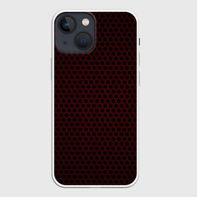 Чехол для iPhone 13 mini с принтом Red mesh в городе Новоалтайск,  |  | abstraction | dark | hexagon | mesh | red | red mesh | shape | texture | абстракция | красная сетка | красный | сетка | текстура | темный | форма | шестиугольник
