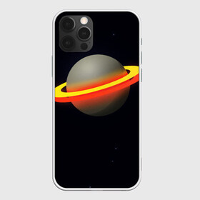 Чехол для iPhone 12 Pro Max с принтом Стальная планета в городе Новоалтайск, Силикон |  | абстракция | космос | неон | оранжевый цвет | планета