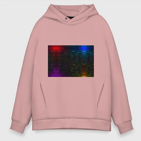 Мужское худи Oversize хлопок с принтом Rainbow smile в городе Новоалтайск, френч-терри — 70% хлопок, 30% полиэстер. Мягкий теплый начес внутри —100% хлопок | боковые карманы, эластичные манжеты и нижняя кромка, капюшон на магнитной кнопке | необычное | прикольное | радуга | смайл
