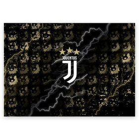 Поздравительная открытка с принтом JUVENTUS. в городе Новоалтайск, 100% бумага | плотность бумаги 280 г/м2, матовая, на обратной стороне линовка и место для марки
 | Тематика изображения на принте: cr7 | juve | juventus | ronaldo | роналдо | ювентус