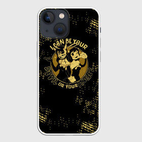 Чехол для iPhone 13 mini с принтом Bendy And The Ink Machine в городе Новоалтайск,  |  | bendy | bendy and the ink machine | бенди | бени | бенни | бэнди | детская | детям | игра | капли | компьютерная игра | краска | машина | подтеки | ужастик | чернила | чернильная