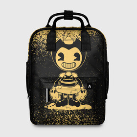 Женский рюкзак 3D с принтом Bendy And The Ink Machine в городе Новоалтайск, 100% полиэстер | лямки с регулируемой длиной, сверху ручки, чтобы рюкзак нести как сумку. Основное отделение закрывается на молнию, как и внешний карман. Внутри два дополнительных кармана, один из которых закрывается на молнию. По бокам два дополнительных кармашка, куда поместится маленькая бутылочка
 | bendy | bendy and the ink machine | бенди | бени | бенни | бэнди | детская | детям | игра | капли | компьютерная игра | краска | машина | подтеки | ужастик | чернила | чернильная
