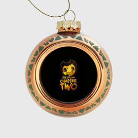Стеклянный ёлочный шар с принтом Bendy And The Ink Machine в городе Новоалтайск, Стекло | Диаметр: 80 мм | bendy | bendy and the ink machine | бенди | бени | бенни | бэнди | детская | детям | игра | капли | компьютерная игра | краска | машина | подтеки | ужастик | чернила | чернильная