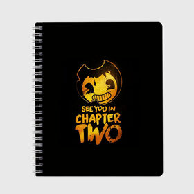 Тетрадь с принтом Bendy And The Ink Machine в городе Новоалтайск, 100% бумага | 48 листов, плотность листов — 60 г/м2, плотность картонной обложки — 250 г/м2. Листы скреплены сбоку удобной пружинной спиралью. Уголки страниц и обложки скругленные. Цвет линий — светло-серый
 | bendy | bendy and the ink machine | бенди | бени | бенни | бэнди | детская | детям | игра | капли | компьютерная игра | краска | машина | подтеки | ужастик | чернила | чернильная
