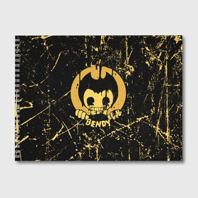 Альбом для рисования с принтом Bendy And The Ink Machine в городе Новоалтайск, 100% бумага
 | матовая бумага, плотность 200 мг. | Тематика изображения на принте: bendy | bendy and the ink machine | бенди | бени | бенни | бэнди | детская | детям | игра | капли | компьютерная игра | краска | машина | подтеки | ужастик | чернила | чернильная