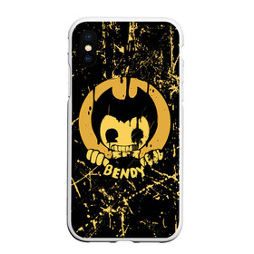 Чехол для iPhone XS Max матовый с принтом Bendy And The Ink Machine в городе Новоалтайск, Силикон | Область печати: задняя сторона чехла, без боковых панелей | bendy | bendy and the ink machine | бенди | бени | бенни | бэнди | детская | детям | игра | капли | компьютерная игра | краска | машина | подтеки | ужастик | чернила | чернильная