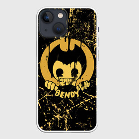 Чехол для iPhone 13 mini с принтом Bendy And The Ink Machine в городе Новоалтайск,  |  | bendy | bendy and the ink machine | бенди | бени | бенни | бэнди | детская | детям | игра | капли | компьютерная игра | краска | машина | подтеки | ужастик | чернила | чернильная