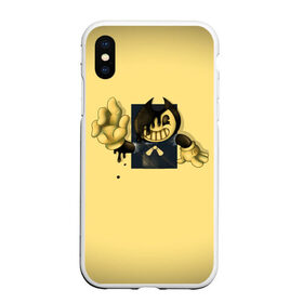 Чехол для iPhone XS Max матовый с принтом Bendy And The Ink Machine в городе Новоалтайск, Силикон | Область печати: задняя сторона чехла, без боковых панелей | bendy | bendy and the ink machine | бенди | бени | бенни | бэнди | детская | детям | игра | капли | компьютерная игра | краска | машина | подтеки | ужастик | чернила | чернильная