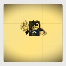 Магнитный плакат 3Х3 с принтом Bendy And The Ink Machine в городе Новоалтайск, Полимерный материал с магнитным слоем | 9 деталей размером 9*9 см | bendy | bendy and the ink machine | бенди | бени | бенни | бэнди | детская | детям | игра | капли | компьютерная игра | краска | машина | подтеки | ужастик | чернила | чернильная