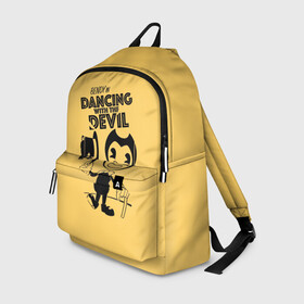 Рюкзак 3D с принтом Bendy And The Ink Machine в городе Новоалтайск, 100% полиэстер | лямки с регулируемой длиной, сверху петелька, чтобы рюкзак можно было повесить на вешалку. Основное отделение закрывается на молнию, как и внешний карман. Внутри два дополнительных кармана, один из которых закрывается на молнию. По бокам два дополнительных кармашка | bendy | bendy and the ink machine | бенди | бени | бенни | бэнди | детская | детям | игра | капли | компьютерная игра | краска | машина | подтеки | ужастик | чернила | чернильная