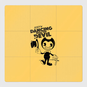 Магнитный плакат 3Х3 с принтом Bendy And The Ink Machine в городе Новоалтайск, Полимерный материал с магнитным слоем | 9 деталей размером 9*9 см | bendy | bendy and the ink machine | бенди | бени | бенни | бэнди | детская | детям | игра | капли | компьютерная игра | краска | машина | подтеки | ужастик | чернила | чернильная