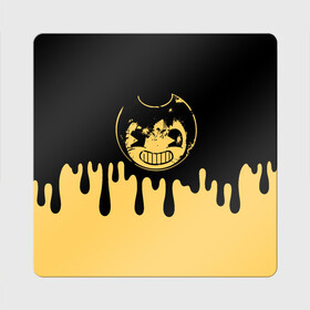 Магнит виниловый Квадрат с принтом Bendy And The Ink Machine в городе Новоалтайск, полимерный материал с магнитным слоем | размер 9*9 см, закругленные углы | Тематика изображения на принте: bendy | bendy and the ink machine | бенди | бени | бенни | бэнди | детская | детям | игра | капли | компьютерная игра | краска | машина | подтеки | ужастик | чернила | чернильная