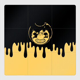 Магнитный плакат 3Х3 с принтом Bendy And The Ink Machine в городе Новоалтайск, Полимерный материал с магнитным слоем | 9 деталей размером 9*9 см | bendy | bendy and the ink machine | бенди | бени | бенни | бэнди | детская | детям | игра | капли | компьютерная игра | краска | машина | подтеки | ужастик | чернила | чернильная