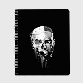Тетрадь с принтом Jon Bones Jones в городе Новоалтайск, 100% бумага | 48 листов, плотность листов — 60 г/м2, плотность картонной обложки — 250 г/м2. Листы скреплены сбоку удобной пружинной спиралью. Уголки страниц и обложки скругленные. Цвет линий — светло-серый
 | bones | jon | jones | mma | ufc | боец | джон | джонс | единоборства | кости | кость | мма | смешанные | юфс