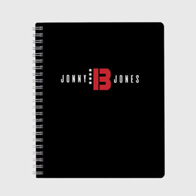 Тетрадь с принтом Jon Bones Jones в городе Новоалтайск, 100% бумага | 48 листов, плотность листов — 60 г/м2, плотность картонной обложки — 250 г/м2. Листы скреплены сбоку удобной пружинной спиралью. Уголки страниц и обложки скругленные. Цвет линий — светло-серый
 | bones | jon | jones | mma | ufc | боец | джон | джонс | единоборства | кости | кость | мма | смешанные | юфс