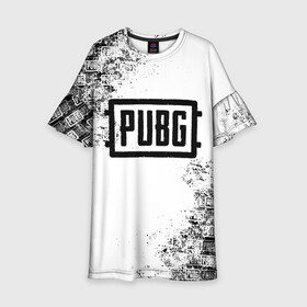 Детское платье 3D с принтом PUBG в городе Новоалтайск, 100% полиэстер | прямой силуэт, чуть расширенный к низу. Круглая горловина, на рукавах — воланы | battlegrounds | playerunknown s | pubg | вода | згип | игра | компьютерная игра | огонь | огонь и вода | пабг | пубг | шутер