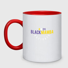 Кружка двухцветная с принтом Black Mamba в городе Новоалтайск, керамика | объем — 330 мл, диаметр — 80 мм. Цветная ручка и кайма сверху, в некоторых цветах — вся внутренняя часть | 23 | anthony davis | basketball | bryant | game | james | kobe | lebron | los angeles | nba | sport | баскетбол | брайант | бровь | джеймс | калифорния | коби | король | леброн | лейкерс | лос анджелес | нба | спорт | тренер | чемпио