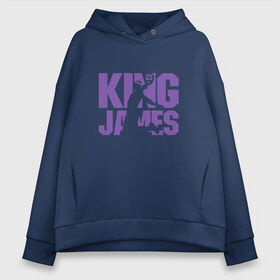 Женское худи Oversize хлопок с принтом King James в городе Новоалтайск, френч-терри — 70% хлопок, 30% полиэстер. Мягкий теплый начес внутри —100% хлопок | боковые карманы, эластичные манжеты и нижняя кромка, капюшон на магнитной кнопке | 23 | anthony davis | basketball | bryant | game | james | kobe | lebron | los angeles | nba | sport | баскетбол | брайант | бровь | джеймс | калифорния | коби | король | леброн | лейкерс | лос анджелес | нба | спорт | тренер | чемпио