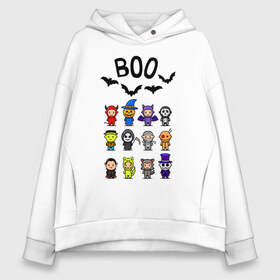 Женское худи Oversize хлопок с принтом HALLOWEEN в городе Новоалтайск, френч-терри — 70% хлопок, 30% полиэстер. Мягкий теплый начес внутри —100% хлопок | боковые карманы, эластичные манжеты и нижняя кромка, капюшон на магнитной кнопке | halloween | праздник хэллоуин | страшный | тыква. | ужас | хэллоуин | хэллоуин 2020