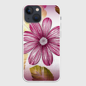Чехол для iPhone 13 mini с принтом Арт цветок в городе Новоалтайск,  |  | арт | лист | нарисованный цветок | ромашка | цветок | цветочек