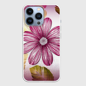 Чехол для iPhone 13 Pro с принтом Арт цветок в городе Новоалтайск,  |  | Тематика изображения на принте: арт | лист | нарисованный цветок | ромашка | цветок | цветочек