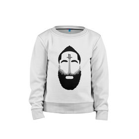 Детский свитшот хлопок с принтом James Harden в городе Новоалтайск, 100% хлопок | круглый вырез горловины, эластичные манжеты, пояс и воротник | Тематика изображения на принте: basketball | beard | game | harden | houston | james | nba | rockets | sport | баскетбол | борода | джеймс | нба | рокетс | спорт | тренер | харден | хьюстон | чемпион