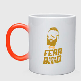 Кружка хамелеон с принтом Fear The Beard в городе Новоалтайск, керамика | меняет цвет при нагревании, емкость 330 мл | basketball | beard | game | harden | houston | james | nba | rockets | sport | баскетбол | борода | джеймс | нба | рокетс | спорт | тренер | харден | хьюстон | чемпион