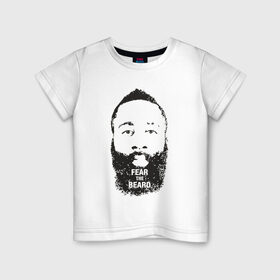 Детская футболка хлопок с принтом James Harden в городе Новоалтайск, 100% хлопок | круглый вырез горловины, полуприлегающий силуэт, длина до линии бедер | Тематика изображения на принте: basketball | beard | game | harden | houston | james | nba | rockets | sport | баскетбол | борода | джеймс | нба | рокетс | спорт | тренер | харден | хьюстон | чемпион