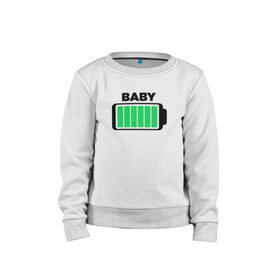 Детский свитшот хлопок с принтом Baby в городе Новоалтайск, 100% хлопок | круглый вырез горловины, эластичные манжеты, пояс и воротник | Тематика изображения на принте: 2020 | family look | merry christmas | new year | год крысы | зима | новый год | праздник | рождество | фэмили лук